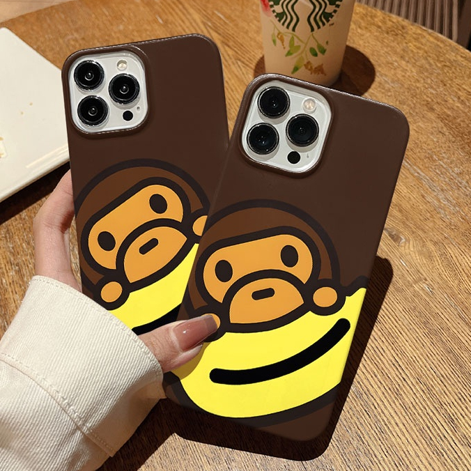 蘋果 i15 潮牌 BAPE 猿人頭 猴子香蕉防摔 手機殼 iPhone 14 13 12 11 Pro Max 保護殼