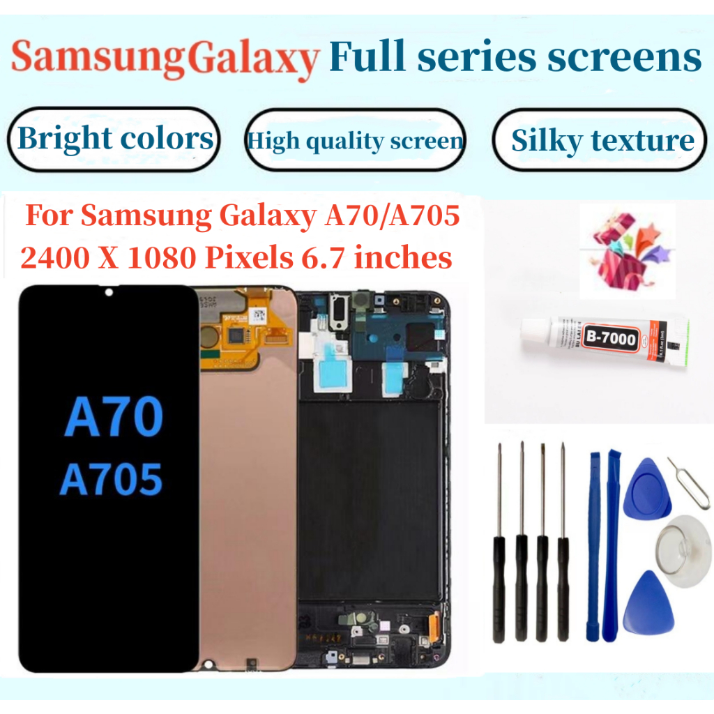 SAMSUNG 液晶螢幕總成 全新適用於 Samsung Galaxy A70 A7050 螢幕總成 AMOLED屏幕面