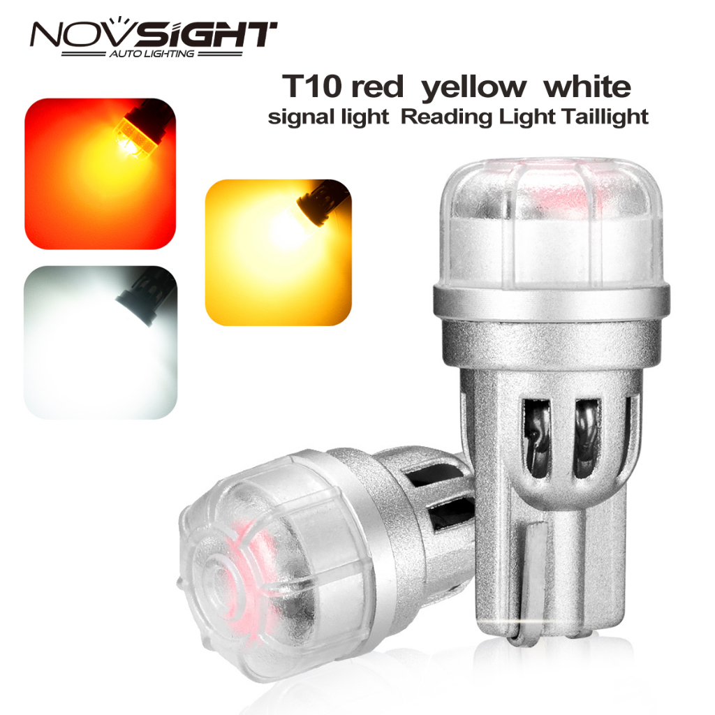 Novsight T10 LED 信號燈閱讀燈吸頂燈尾燈迷你即插即用白色紅色黃色 2 件