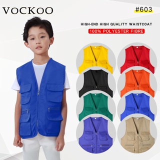 VOCKOO#9色童款多口袋工裝背心休閒戶外攝影馬甲工作服外套