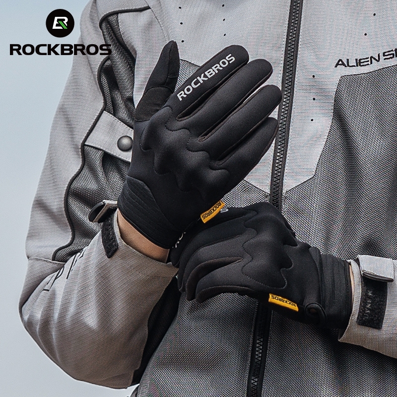 Rockbros自行車全指手套男女觸摸屏防滑防撞騎行運動手套