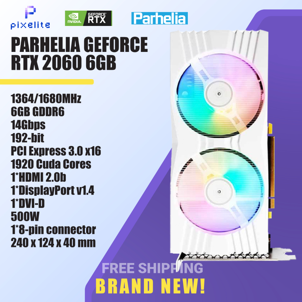 全新白色 GPU RTX 1650 1660 2060 SUPER 4GB 6GB 8GB TI Nvidia 顯卡 g
