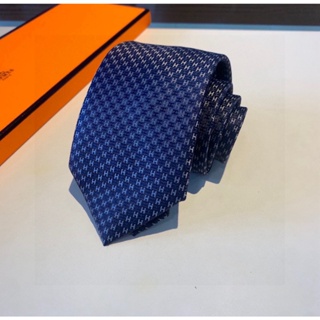 DA1205 HERM* 藍色 絲綢 休閒 商務 領帶