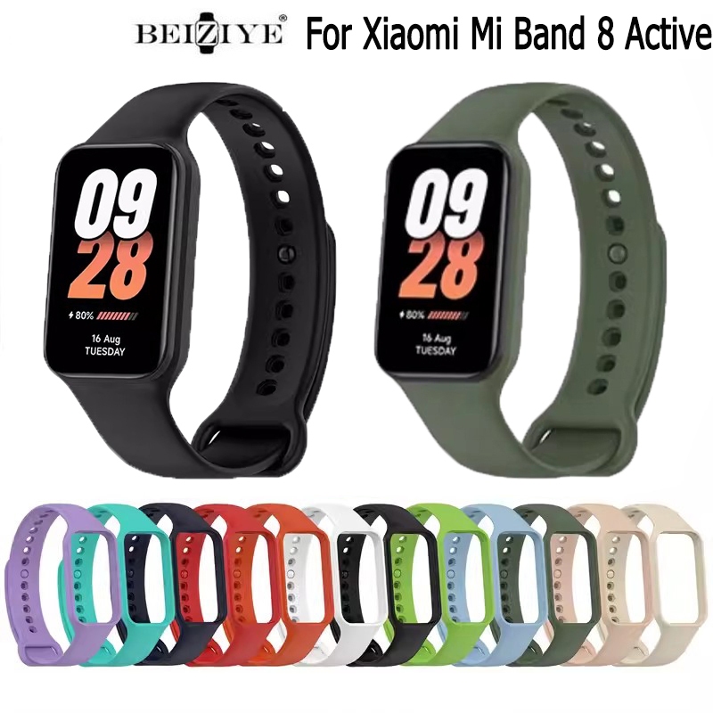 小米手錶超值版 錶帶保護殼 小米Band 8 Active 手錶  硅膠替換腕帶 Xiaomi 手環 8 active