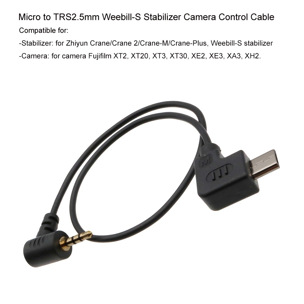 更換 Micro 到 TRS2.5mm Weebill-S 穩定器相機控制電纜,適用於智雲起重機/Crane 2/Cra