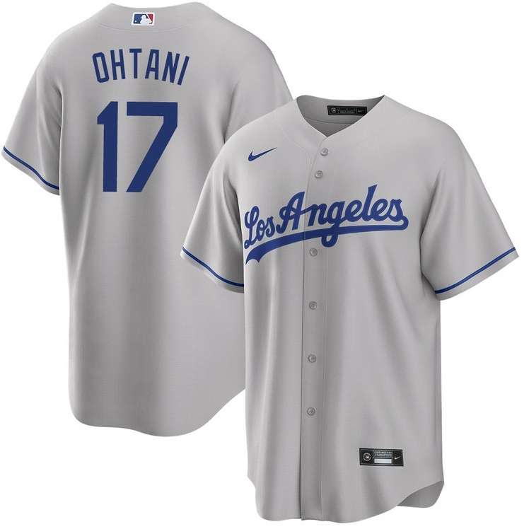 男式棒球球衣洛杉磯道奇隊 Shohei Ohtani 2023 MLB 灰色球衣