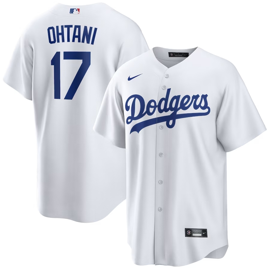 男式 2023 年 MLB 洛杉磯道奇隊球衣 17 Shohei Ohtani 白色主場棒球球衣