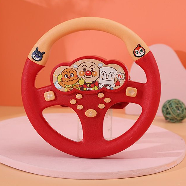 日本麵包超人 仿真方向盤玩具 兒童模擬駕駛 開車玩具 副駕駛小汽車 方向盤玩具 兒童早教玩具