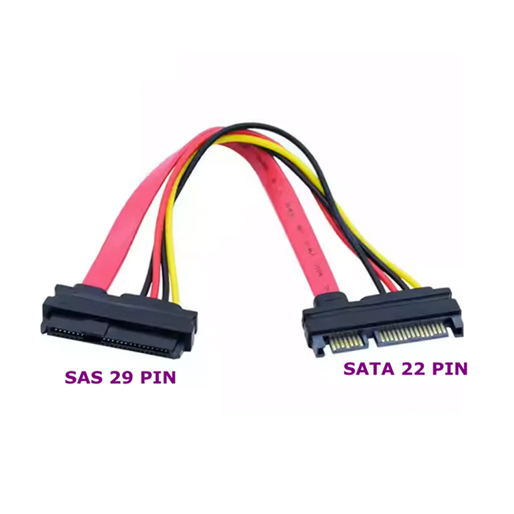 0.3m 0.5m SAS 轉 SATA,SFF-8482 SAS 29 針轉 SATA 22Pin 硬盤驅動器 Rai