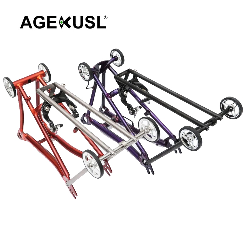 Agekusl 自行車後架自行車鈦合金後架 TC4 架子用於 Brompton Aline Cline Pline Tl