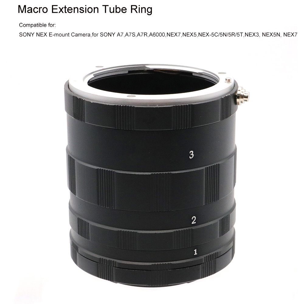微距延長管環適用於索尼 E 卡口 NEX 相機鏡頭 A7 A7R S A5100 A6000 NEX7、NEX5、NEX