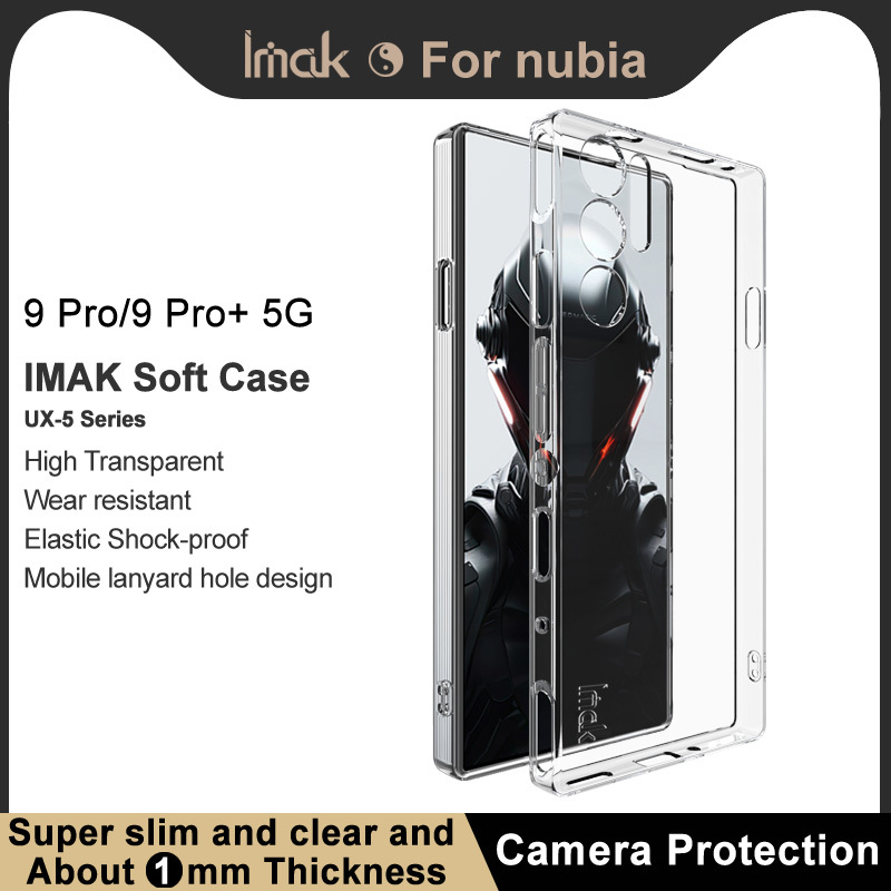 NUBIA Imak努比亞紅魔9 Pro 5G/紅魔9 Pro+5G透明矽膠外殼超薄TPU外殼華為保護套防震後殼