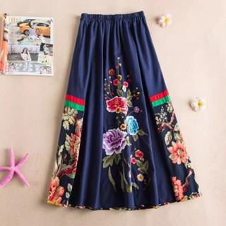 花朵刺繡民族風女長裙