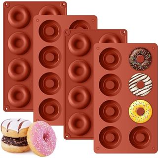 矽膠甜甜圈成型機 8 孔甜甜圈模具烤箱安全烘焙工具迷你甜甜圈