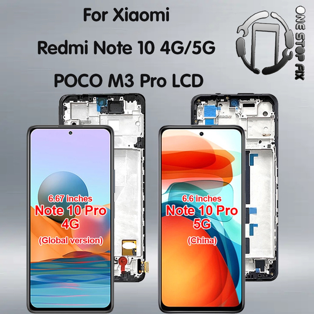 REDMI XIAOMI 適用於小米紅米 Note 10 5G LCD M2103K19G 顯示屏 POCO M3 Pr