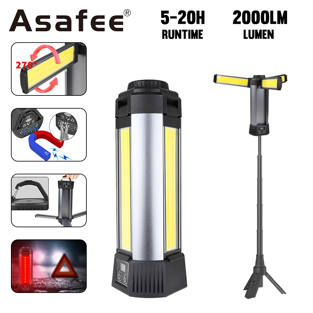 Asafee SQ-G11 LED 工作燈 1000LM 範圍 1000M 大功率超亮便攜式野營草坪泛光燈,帶三腳架掛鉤