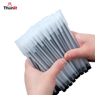 Thunlit 黑色中性筆 10 支套裝現貨散裝批發辦公學校用品文具 0.5 毫米經典黑色霧面中性筆