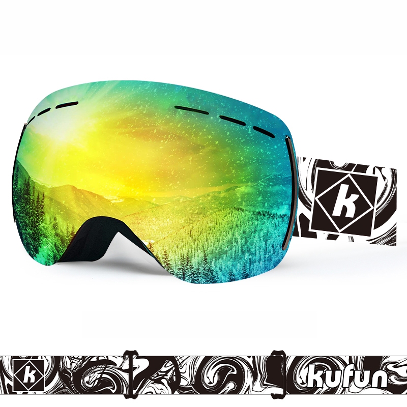 酷峰KUFUN滑雪鏡眼鏡裝備護目鏡雙層防霧成人兒童男女登山雪地義大利進口鏡片冬季防風眼鏡 送收納袋+眼鏡盒