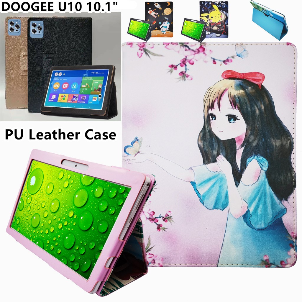 全新可愛 PU 皮套適用於 DOOGEE U10 平板電腦 10.1 英寸 Android 13 磁性翻蓋支架保護套