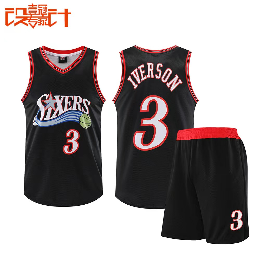 費城 76 人隊 3 號 IVERSON 成人籃球球衣套裝