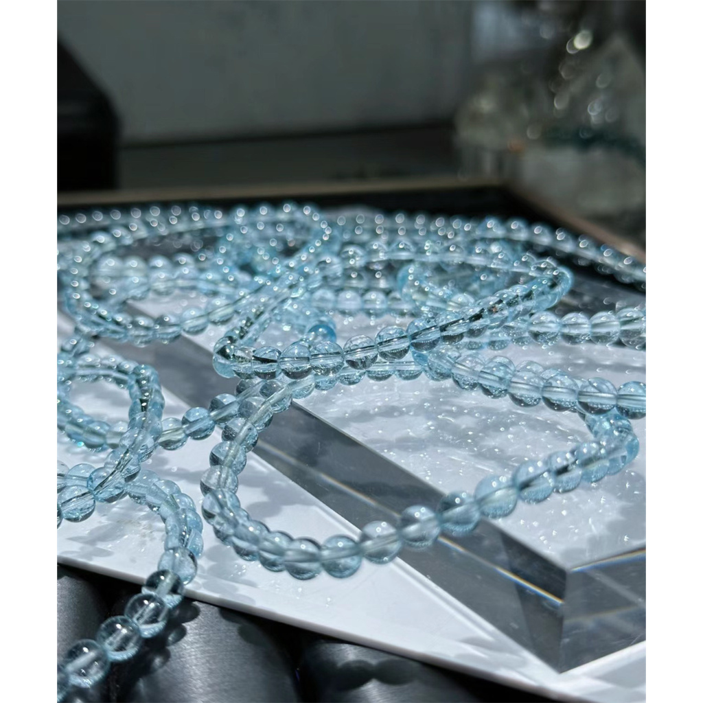 藍托帕石水晶珠寶手串
