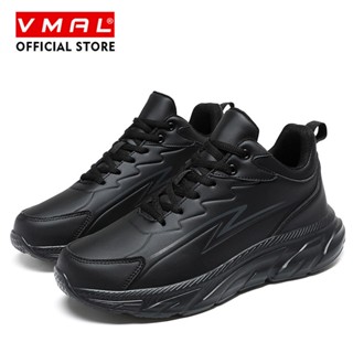 VMAL 男鞋運動鞋高品質休閒鞋繫帶黑色時尚健身房休閒輕便步行鞋適合日常生活和運動 39-48