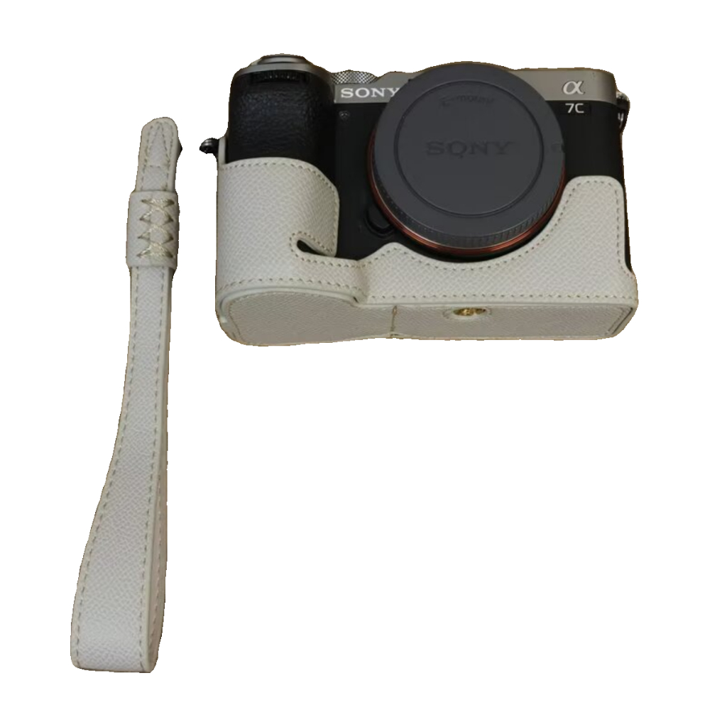 相機pu皮套適用於索尼a7cr A7CII A7C2 A7C II底座半殼包索尼相機配件防撞