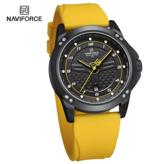 Naviforce 休閒石英手錶防水矽膠錶帶商務男士手錶時尚運動男夜光時鐘