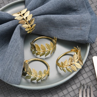 小麥餐巾環扣餐具金色餐桌家居派對家居裝飾品