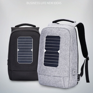 男士高品質後背包 太陽能充電多功能防盜背包 15.6寸筆電書包 商務旅行背包