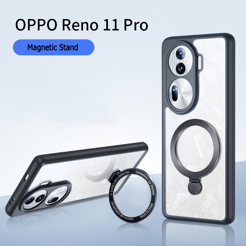 Oppo Reno 11/11 Pro 外殼 Xundd 磁鐵手機支架外殼安全氣囊防摔保護殼支架保護套套裝適用於 OPP