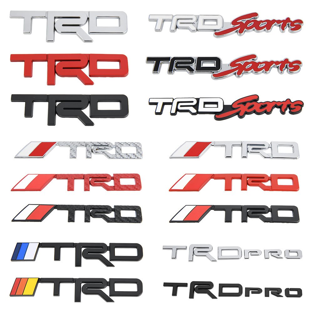 三維標誌汽車貼紙 TRD 運動徽章貼花替換貼紙適用於豐田 C-HR CAMRY YARIS VIOS COROLLA P