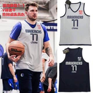 nba獨行俠背心 2022新款歐文東契奇球衣美式速乾籃球熱身訓練背心投籃服男