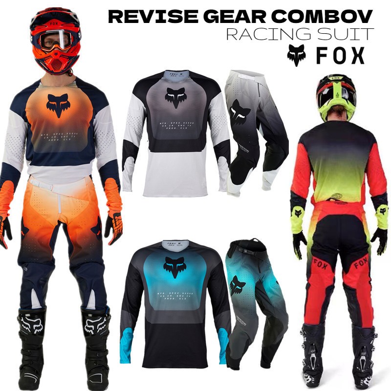 FOX 2024 360 REVISE NAVY / ORANGE GEAR Set MX 越野服裝越野車球衣套裝 4