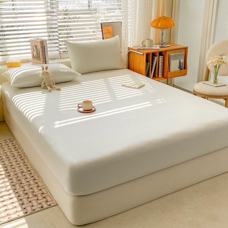 素色舒柔棉床包三件組 防潮防塵 不起球 舒適床品 有鬆緊帶 單人床包 雙人床包 加大床包 特大床包 床罩套