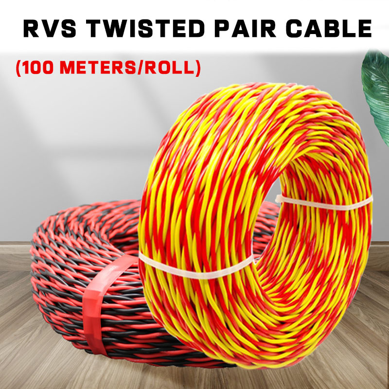 （100米/卷）家用純銅電線國標RVS花線2芯雙絞線0.5 /0.75/ 1.5 /2.5mm²電源線