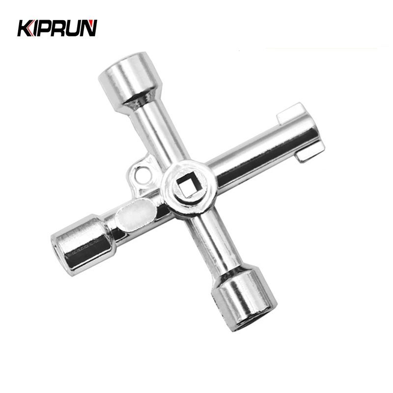 Kiprun 通用三角形方形鑰匙扳手水管工鑰匙,4 通通用十字三角扳手鑰匙,用於火車電動電梯櫃閥門合金三角形