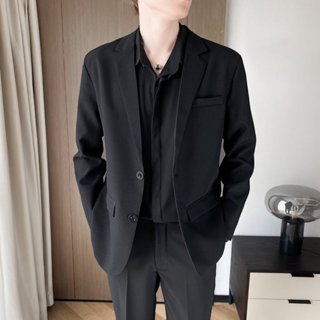 商務西裝外套男 休閒輕熟風西裝 男士正裝 韓版上衣 成熟穩重黑色西裝外套