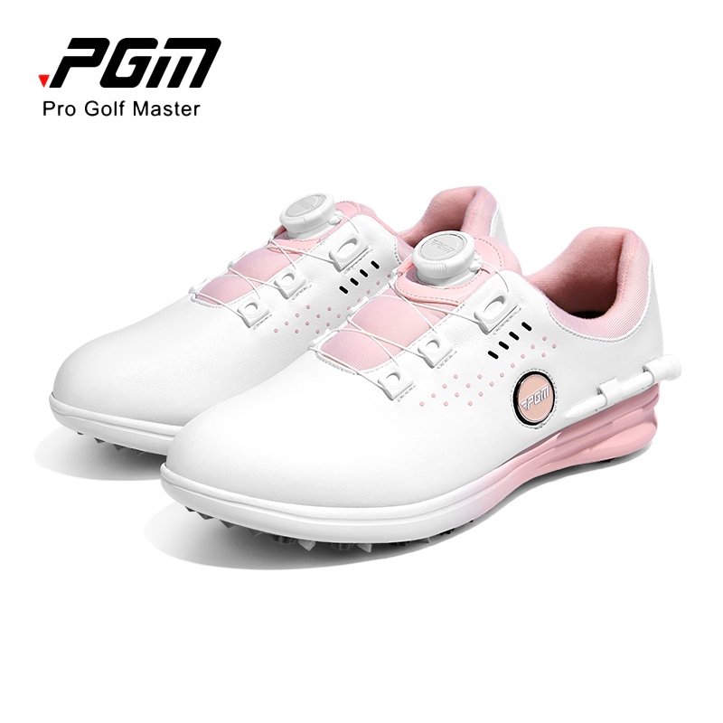 PGM GLOF 新款旋鈕鞋帶粉色女士高爾夫運動鞋防水防滑設計 XZ302