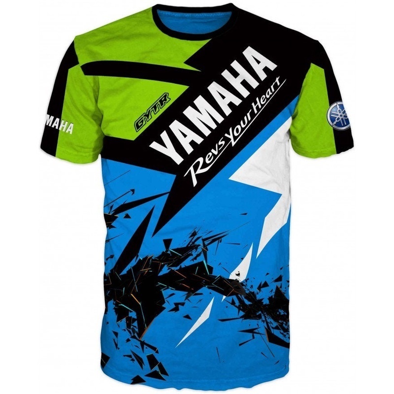 山葉 Yamaha 摩托車 3D T 恤摩托車騎行中性騎行服適用於自行車賽車運動短袖服裝騎行服