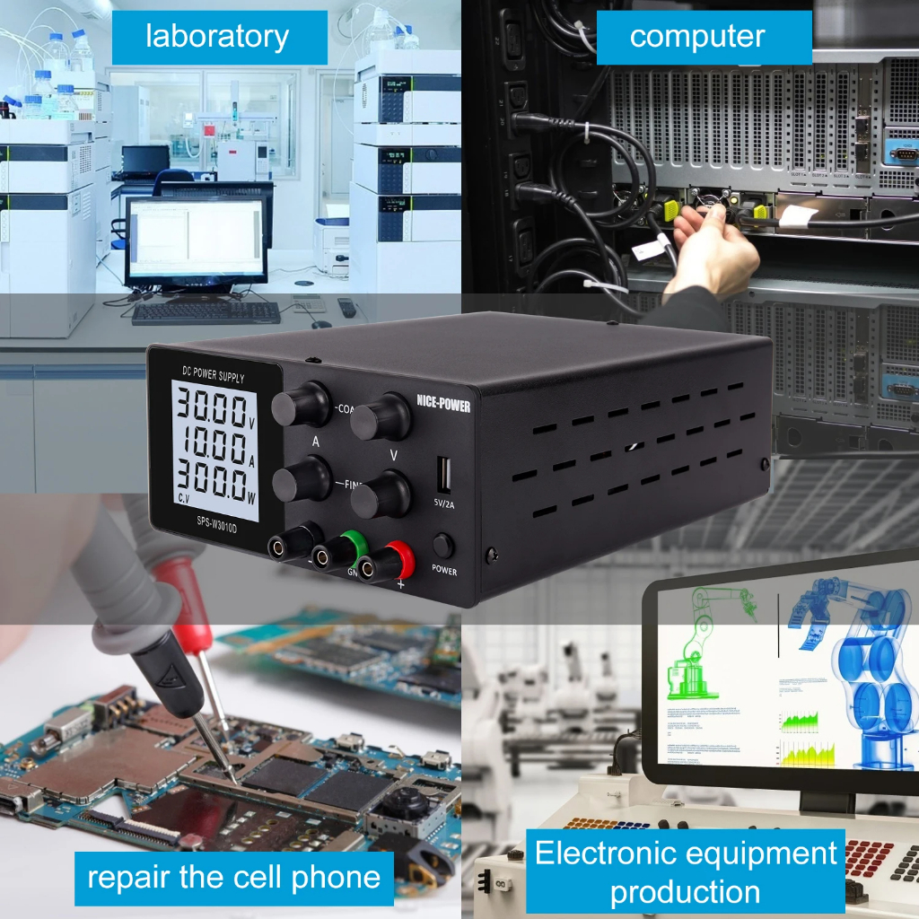 30v 10A 可調開關穩壓 4 位 5V/2A USB 端口台式實驗室電源 60V5A 120V3A 用於維修電話充電