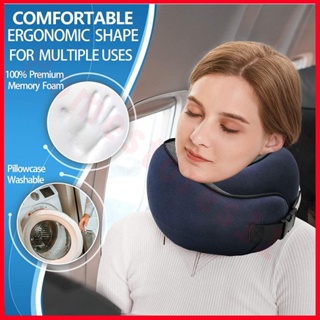 Tq 旅行枕 100% 純記憶泡沫頸枕舒適透氣罩飛機旅行套裝