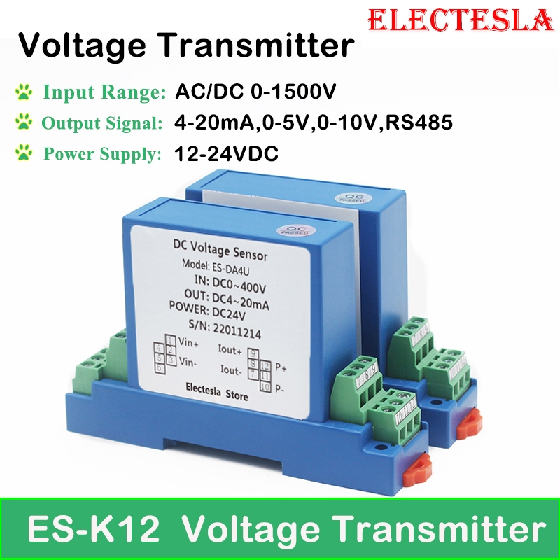 直流電壓變送器傳感器 220V 380V 465V 輸入電壓傳感器 4-20mA 0-5V 0-10V RS485 輸出