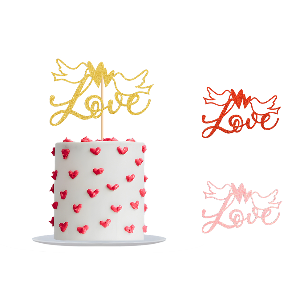 情人節蛋糕裝飾閃光愛婚禮蛋糕裝飾