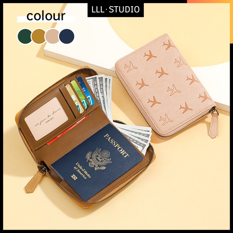 [LLLstudio]新款 零錢包 錢夾 卡包 短版拉鍊小錢夾 多功能pu護照包 旅行證件收納包 保護套護照夾