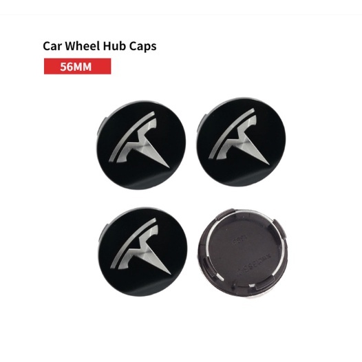 適用於特斯拉 Model 3 S X Y 4PCS/Set 汽車標誌車輪輪胎中心輪轂蓋罩套件特斯拉標誌輪蓋罩