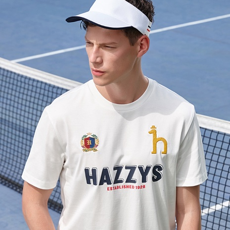 （現貨）Hazzys 夏季新款男士短袖圓領T恤衫休閒寬鬆內搭潮流純棉上衣