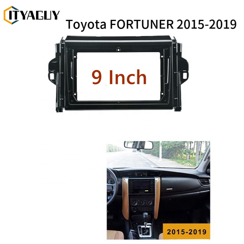 適用於 2015-2019 年豐田 Fortuner/隱蔽汽車 9 英寸安卓 MP5 播放器立體聲收音機面板面板框架