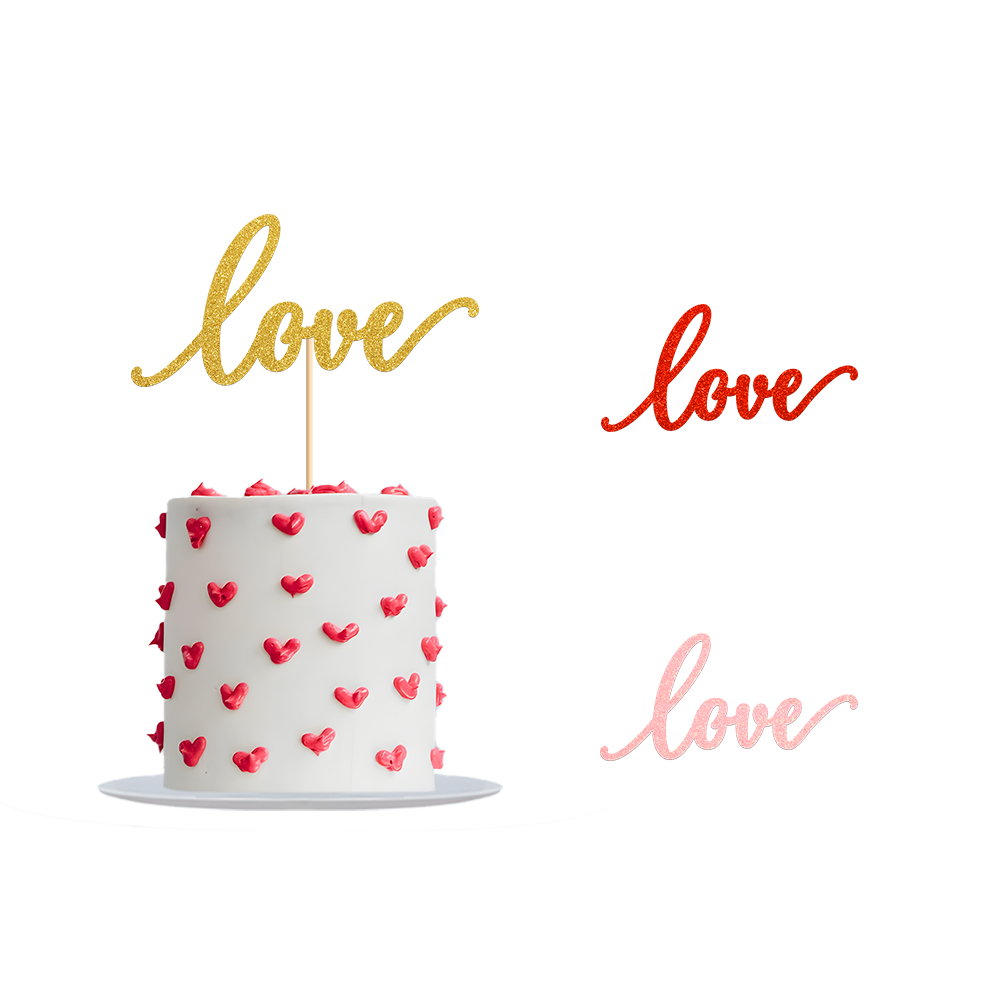 情人節蛋糕裝飾閃光愛婚禮蛋糕裝飾