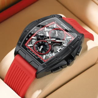Crrju頂級奢華機械時尚潮流新設計夜光顯示石英防水學生運動多功能男士手錶2317